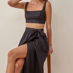 Reformation Black Linen Set